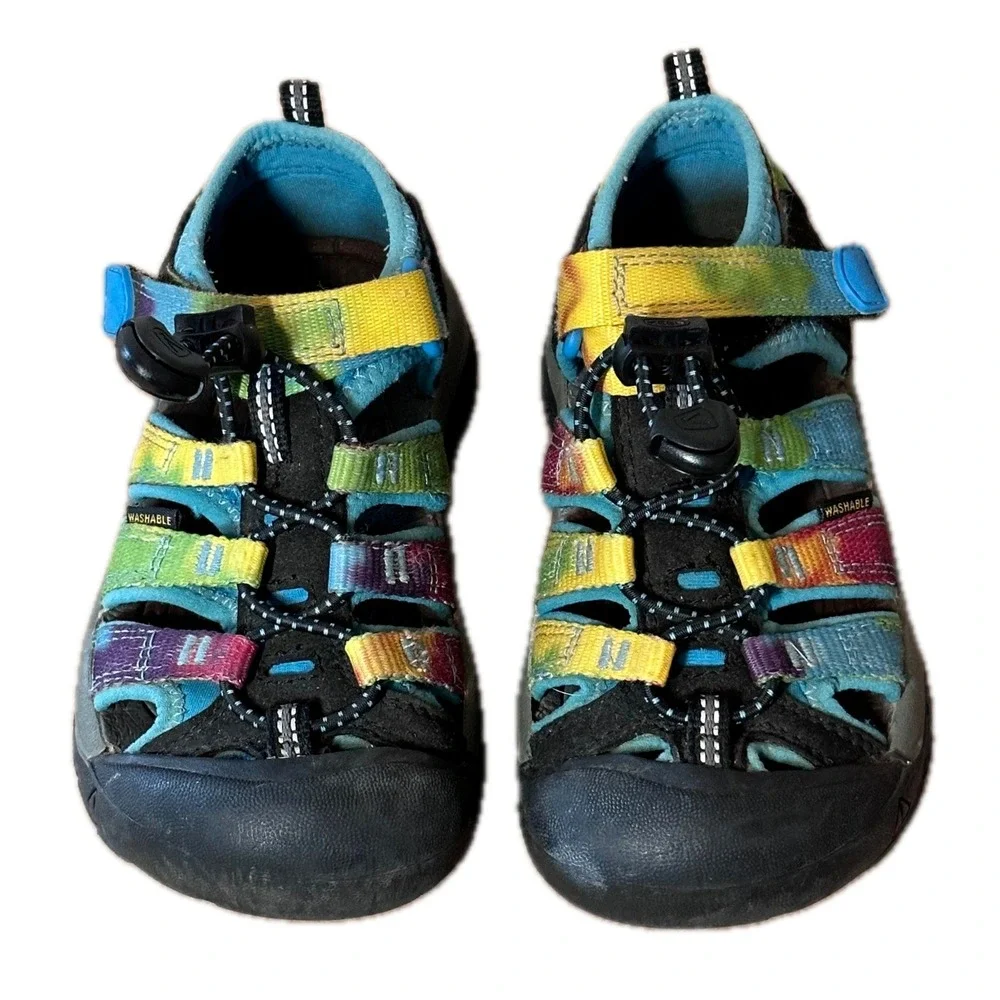 Keen Kids Newport H2 Rainbow Tie Dye Water Sandals Blue Black Size 10 Toddler
